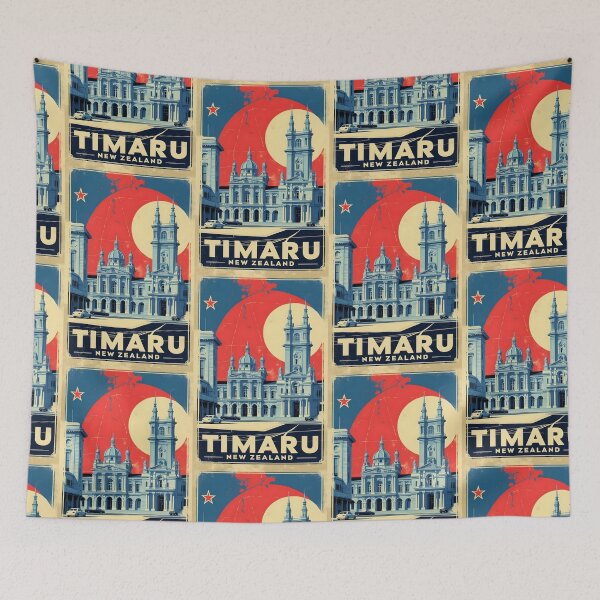 Item preview, Timaru New Zealand Retro Vintage Travel Design designed and sold by TravelersGems.