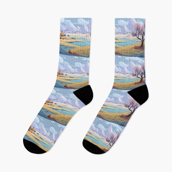 Item preview, Mountains Charming Landscapes Whimsical Characters Colorful Art Design designed and sold by ART ATTACK ZONE.
