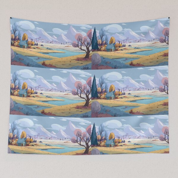 Item preview, Mountains Charming Landscapes Whimsical Characters Colorful Art Design designed and sold by ART ATTACK ZONE.