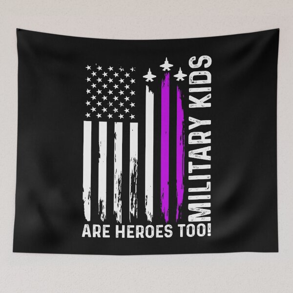 Item preview, Military Kids Heroes Purple Stripe Flag designed and sold by KroghDs.