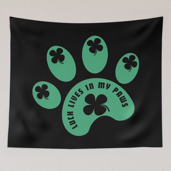 Item preview, Luck Lives in My Paws - Clover Paw Artwork for Pet Lovers designed and sold by NaturEdeN.