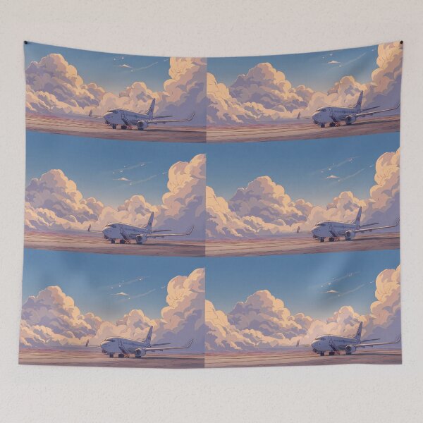 Item preview, Cartoon Airplane Landscapes Whimsical Characters Colorful Art Design designed and sold by ART ATTACK ZONE.