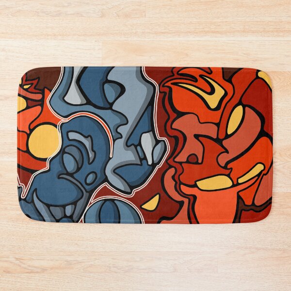 Item preview, Abstract Figurative Faces Art, Bold Red Modern Graphic Illustration Print designed and sold by Jacob Hokanson.
