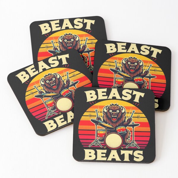 Item preview, Bison Playing Drums - Kawaii Retro Sunset Aesthetic designed and sold by Zoo-Moo.