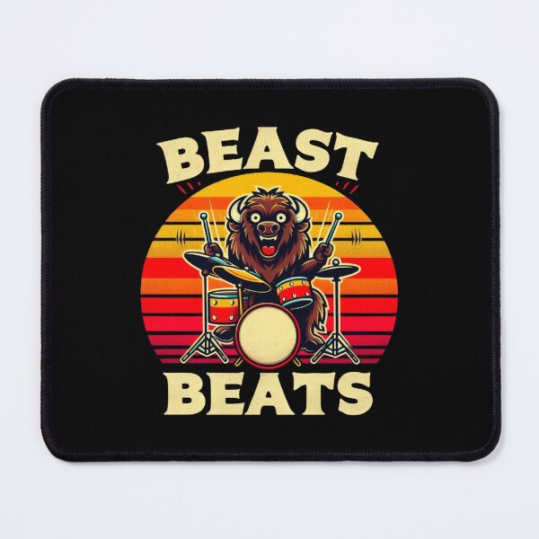 Item preview, Bison Playing Drums - Kawaii Retro Sunset Aesthetic designed and sold by Zoo-Moo.