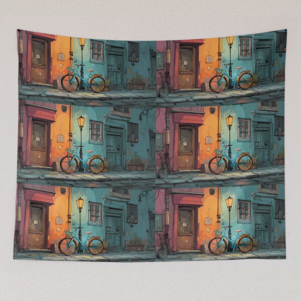 Item preview, Bike Charming Landscapes Whimsical Characters Colorful Art Design designed and sold by ART ATTACK ZONE.