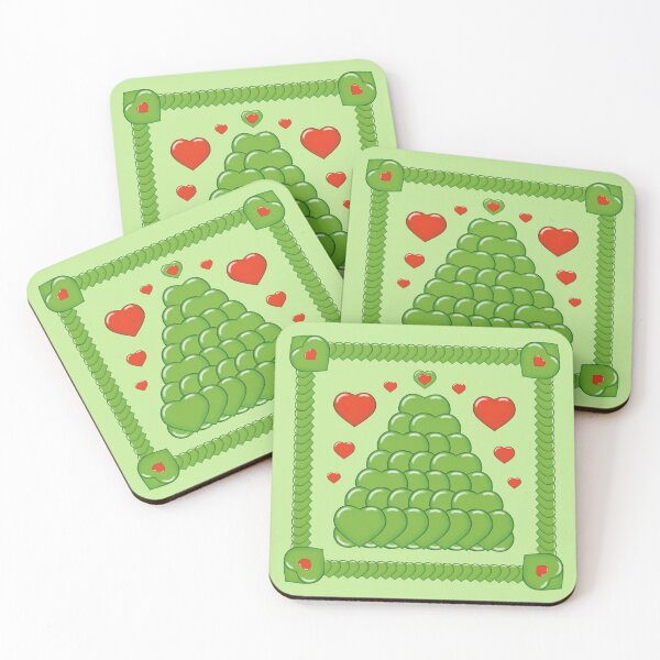 Item preview, Pattern of green and red hearts designed and sold by Cherevan.