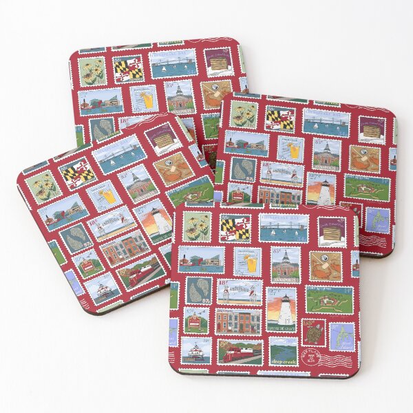 Item preview, Maryland Stamps Illustration - Red designed and sold by Elizabeth Weglein.