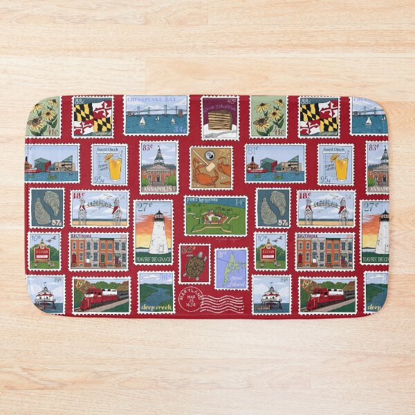 Item preview, Maryland Stamps Illustration - Red designed and sold by Elizabeth Weglein.