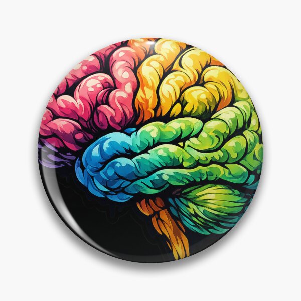 Item preview, Psychedelic Artistic Brain, Colorful Brain Art, Creative Neuroscience Sticker designed and sold by DrizzyV.