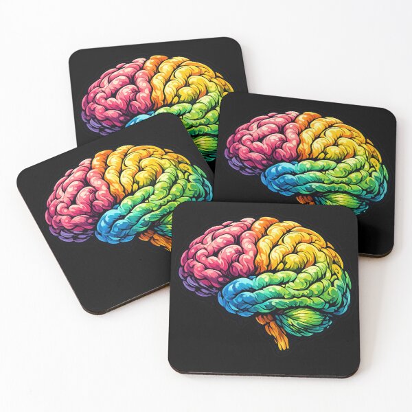 Item preview, Psychedelic Artistic Brain, Colorful Brain Art, Creative Neuroscience Sticker designed and sold by DrizzyV.