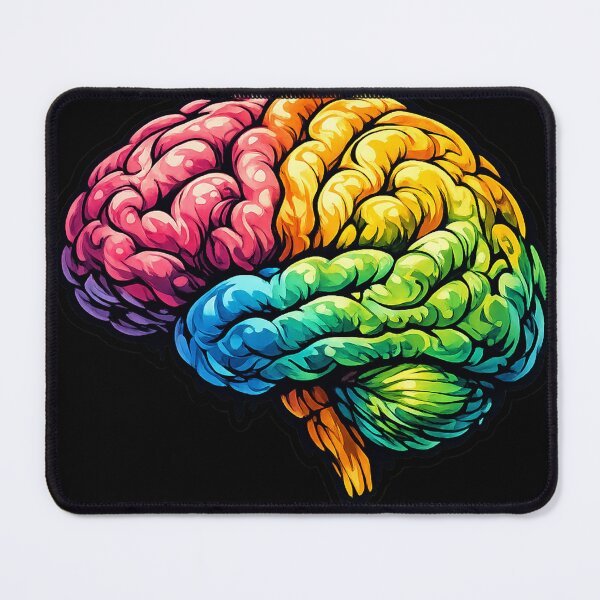 Item preview, Psychedelic Artistic Brain, Colorful Brain Art, Creative Neuroscience Sticker designed and sold by DrizzyV.
