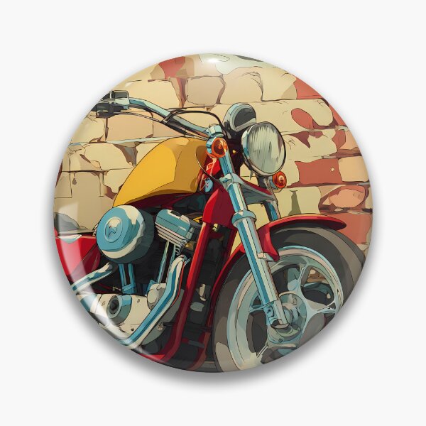Item preview, Motorcycle Charming Landscapes Whimsical Characters Colorful Art Design designed and sold by ART ATTACK ZONE.