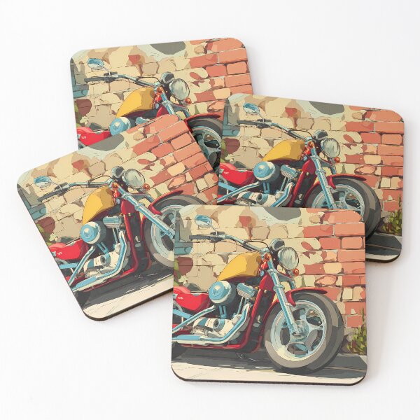 Item preview, Motorcycle Charming Landscapes Whimsical Characters Colorful Art Design designed and sold by ART ATTACK ZONE.