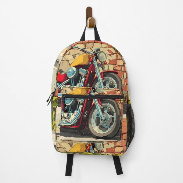 Item preview, Motorcycle Charming Landscapes Whimsical Characters Colorful Art Design designed and sold by ART ATTACK ZONE.