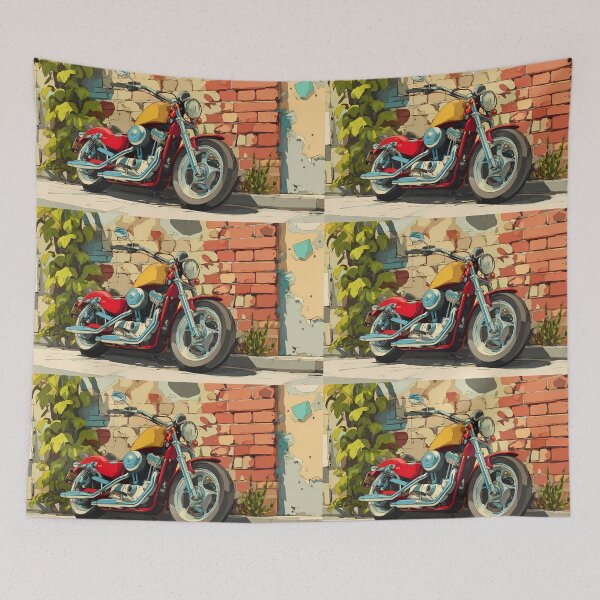 Item preview, Motorcycle Charming Landscapes Whimsical Characters Colorful Art Design designed and sold by ART ATTACK ZONE.