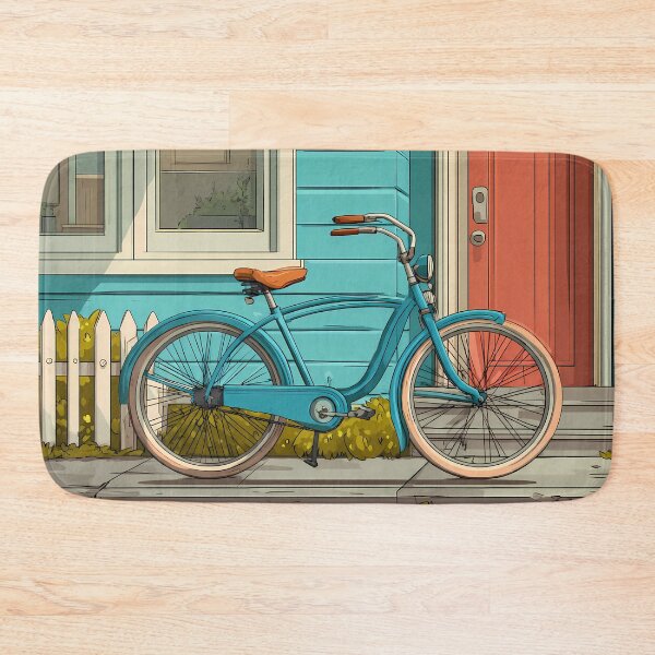 Item preview, Old Bike Landscapes Whimsical Characters Colorful Art Design designed and sold by ART ATTACK ZONE.