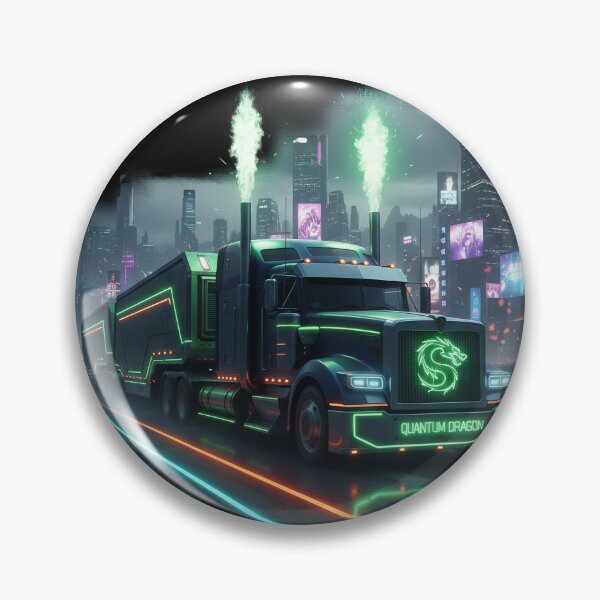 Item preview, Quantum Dragon Cyberpunk Green Neon Truck designed and sold by BounoWorld.