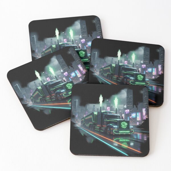 Item preview, Quantum Dragon Cyberpunk Green Neon Truck designed and sold by BounoWorld.