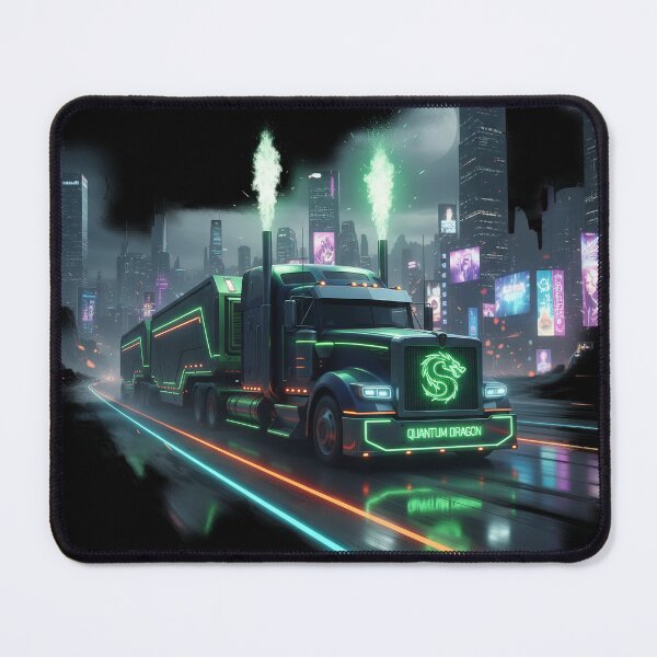 Item preview, Quantum Dragon Cyberpunk Green Neon Truck designed and sold by BounoWorld.