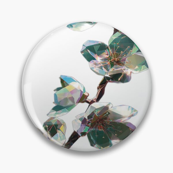 Item preview, Crystal Prism Blossom Art Sticker | Faceted Gemstone Cherry Blossom Branch Illustration | Iridescent Geometric Floral Aesthetic designed and sold by ZChrome.