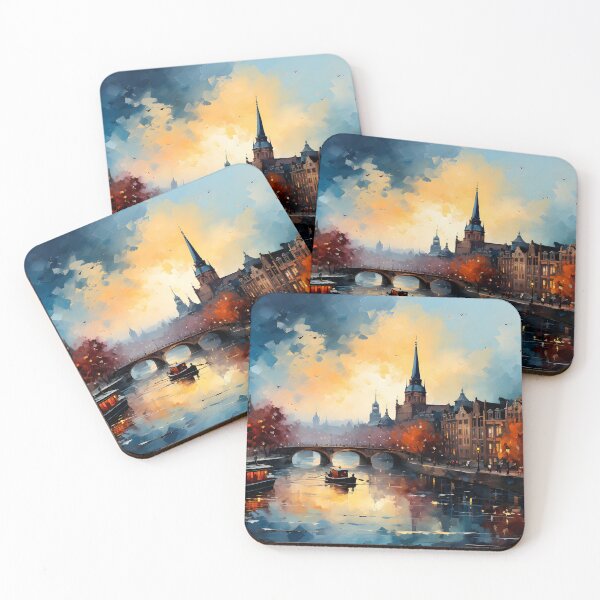 Item preview, European City By Canal At Sunset Digital Art designed and sold by DEC02.