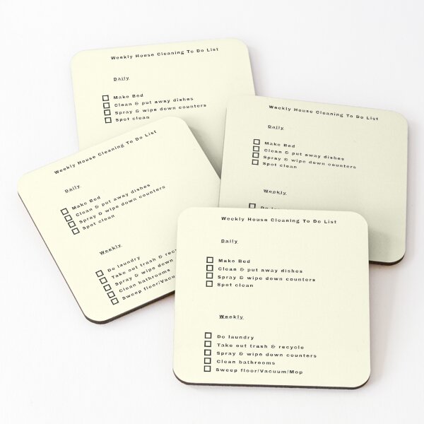 Item preview, Daily Weekly House Cleaning To Do List Stickers Prints Posters Wall Art Magnet Home Coffee Cup Decoration TShirt Stationary Notebook Magnet Hat Kitchen Work School Office Redbubble Shop designed and sold by Saritas Boutique Shop.