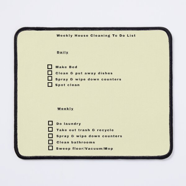 Item preview, Daily Weekly House Cleaning To Do List Stickers Prints Posters Wall Art Magnet Home Coffee Cup Decoration TShirt Stationary Notebook Magnet Hat Kitchen Work School Office Redbubble Shop designed and sold by Saritas Boutique Shop.