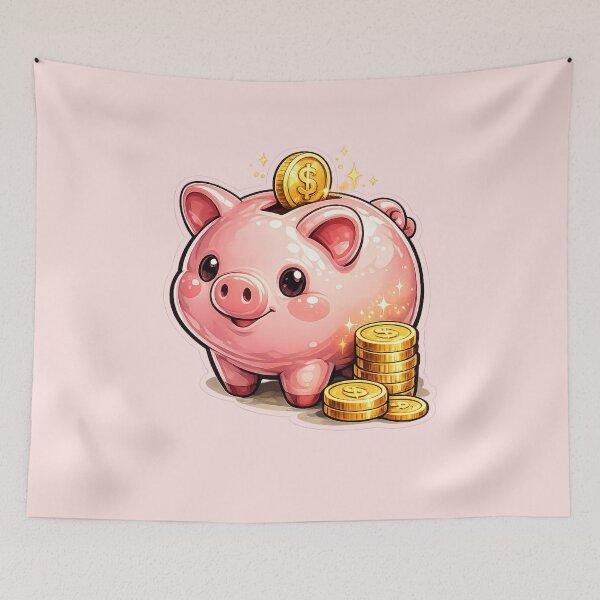 Item preview, Artistic Piggy Bank, Creative Piggy Bank, Finance and Savings Sticker designed and sold by DrizzyV.