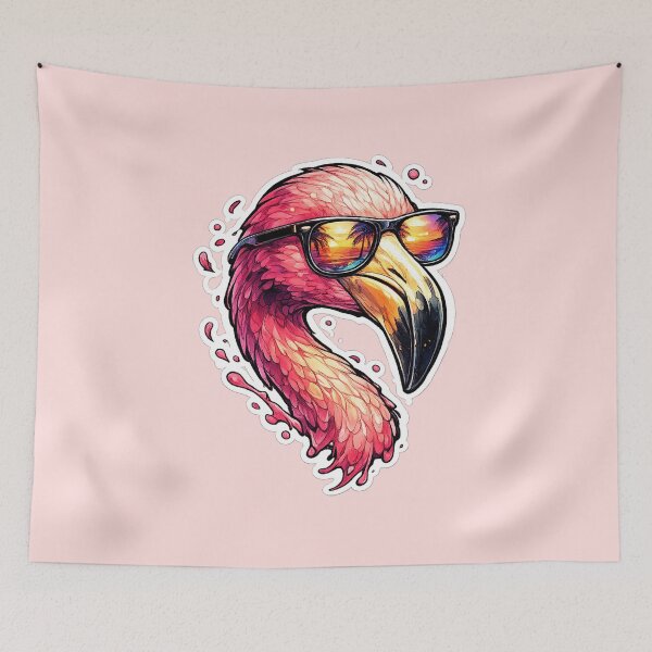 Item preview, Cool Flamingo with Sunglasses, Pink Flamingo Stylish, Fun Summer Sticker designed and sold by DrizzyV.