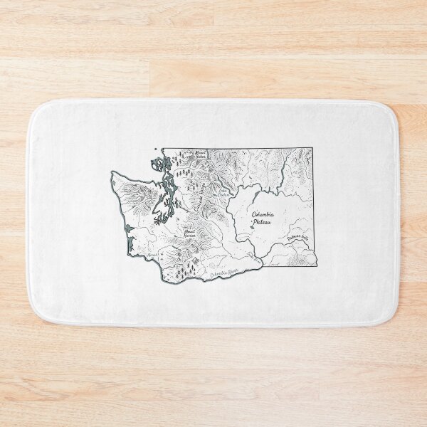 Item preview, Washington Illustrated Map – Hand-Drawn Rivers & Nature Adventure Sketch designed and sold by Paper Drip.