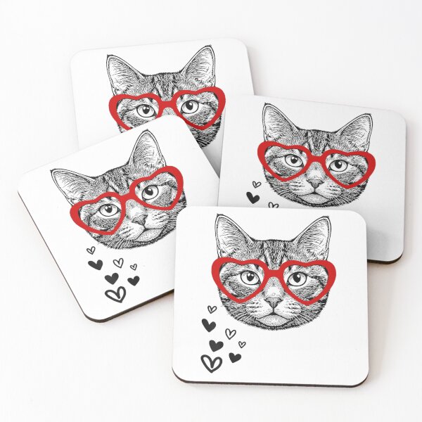 Item preview, Cat Heart Glasses Valentine Love designed and sold by salmzouriart.
