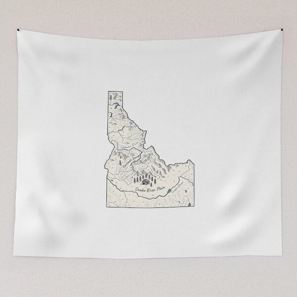 Item preview, Idaho Illustrated Map – Hand-Drawn Rivers & Nature Adventure Sketch designed and sold by Paper Drip.