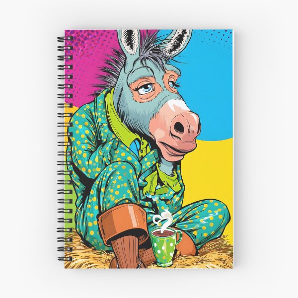 Item preview, Quirky Donkey in Pajamas with Coffee designed and sold by Artessie.