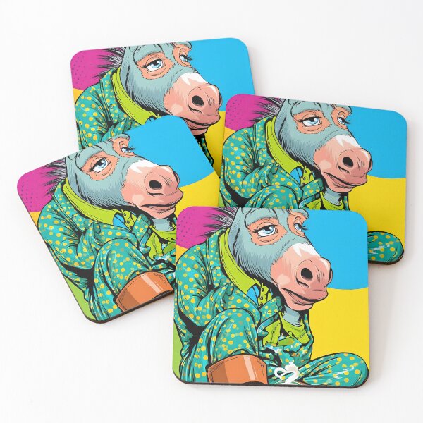 Item preview, Quirky Donkey in Pajamas with Coffee designed and sold by Artessie.