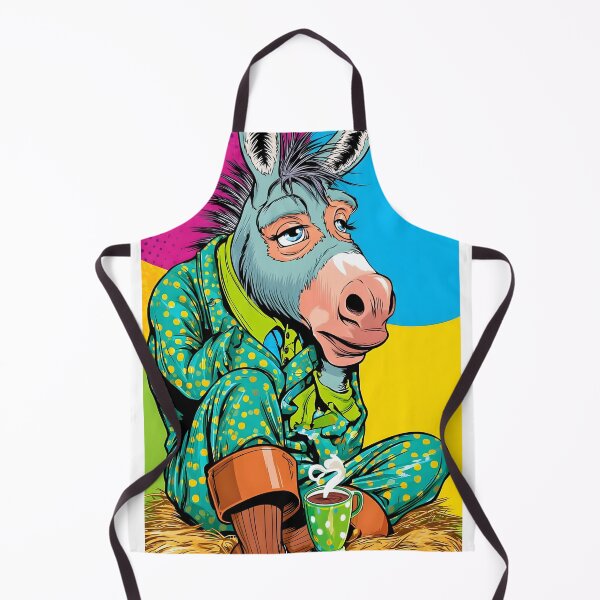 Item preview, Quirky Donkey in Pajamas with Coffee designed and sold by Artessie.