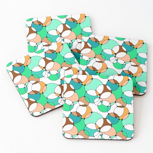 Item preview, Neurographic Joy Abstract Overlapping Shapes Green Orange Peach Brown designed and sold by thecolorbirdie.