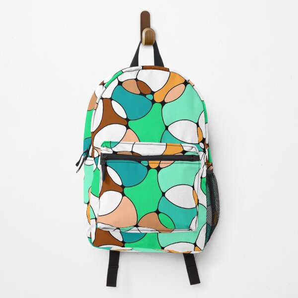 Item preview, Neurographic Joy Abstract Overlapping Shapes Green Orange Peach Brown designed and sold by thecolorbirdie.