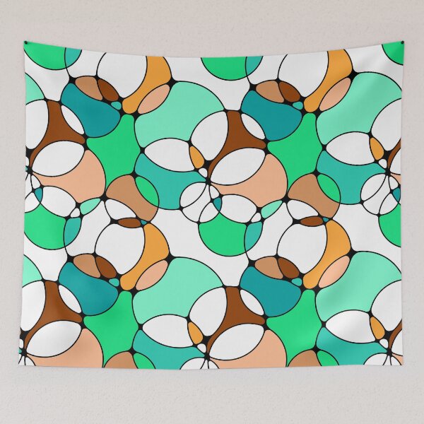 Item preview, Neurographic Joy Abstract Overlapping Shapes Green Orange Peach Brown designed and sold by thecolorbirdie.
