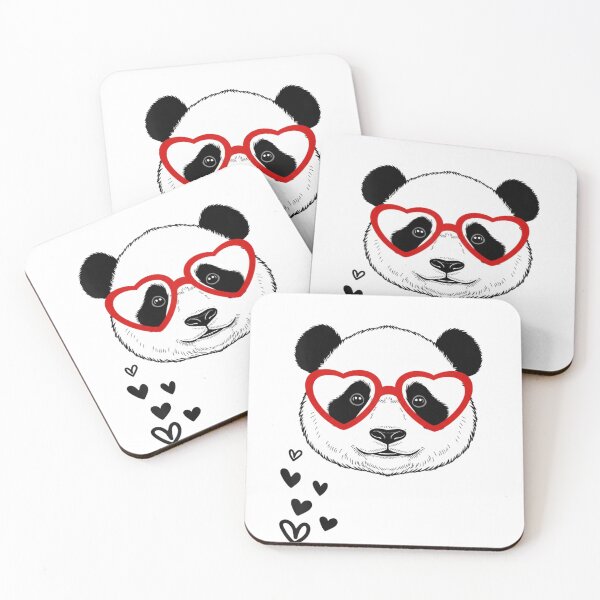 Item preview, Panda Heart Glasses Love Animal Valentine designed and sold by salmzouriart.