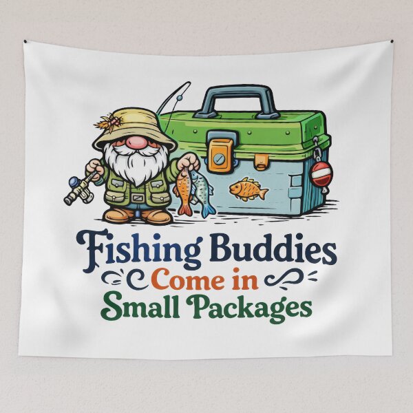 Item preview, Fishing Buddies Come in Small Packages Gnome Illustration designed and sold by Moriarty's Digital Visions.