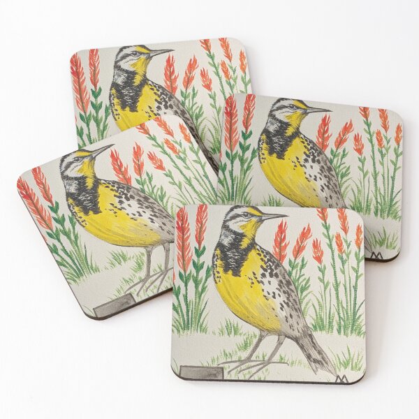 Item preview, Wyoming state bird and flower, the meadowlark and Indian paintbrush designed and sold by Matt Starr Fine Art .