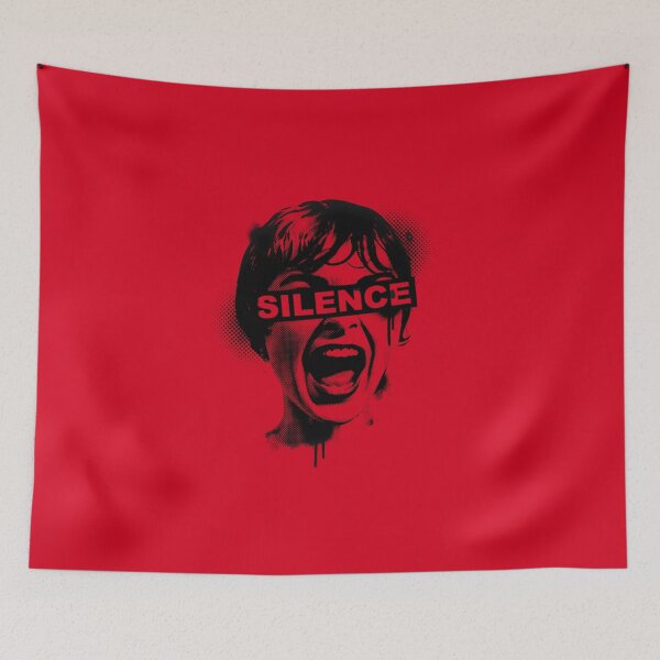 Item preview, Silence Censored Screaming Woman Halftone Grunge Aesthetic designed and sold by MarCinu Art.