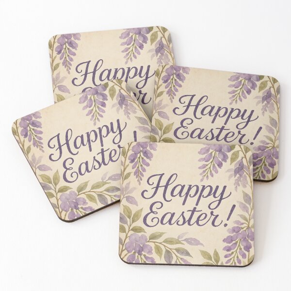 Item preview, Felices Pascuas – Marco botánico de glicina sobre papel vintage designed and sold by EmeraldeaArt.