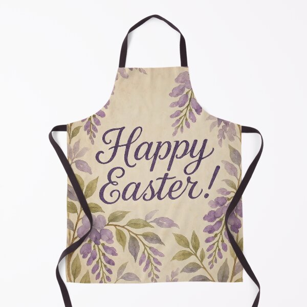 Item preview, Happy Easter – Wisteria Botanical Frame on Vintage Paper designed and sold by EmeraldeaArt.