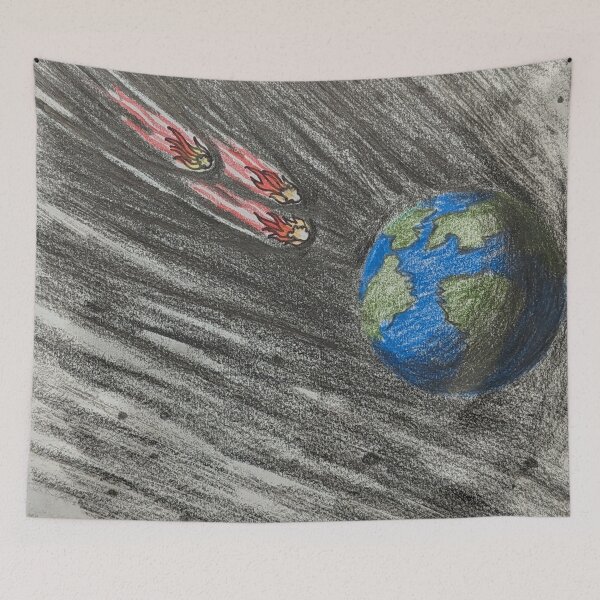 Item preview, Astroids falling towards Earth  designed and sold by Matt Starr Fine Art .