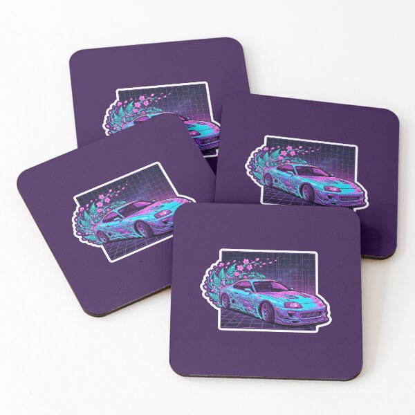 Item preview, Neon JDM Legend Floral Drift Car | Retro 90s Synthwave Aesthetic designed and sold by MarCinu Art.