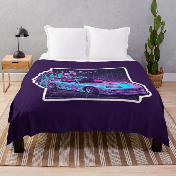 Item preview, Neon JDM Legend Floral Drift Car | Retro 90s Synthwave Aesthetic designed and sold by MarCinu Art.