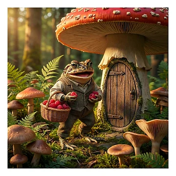 Artwork thumbnail, Toad Out Gathering Raspberries by Tridentulus