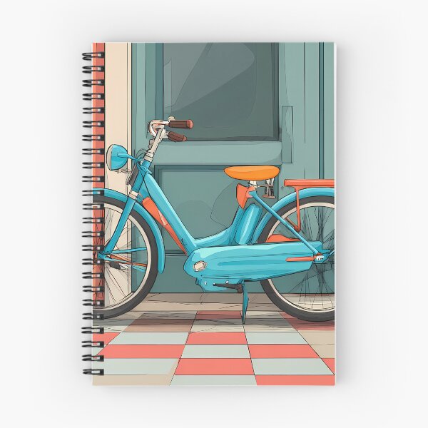 Item preview, Blue Bike Landscapes Whimsical Characters Colorful Art Design designed and sold by ART ATTACK ZONE.